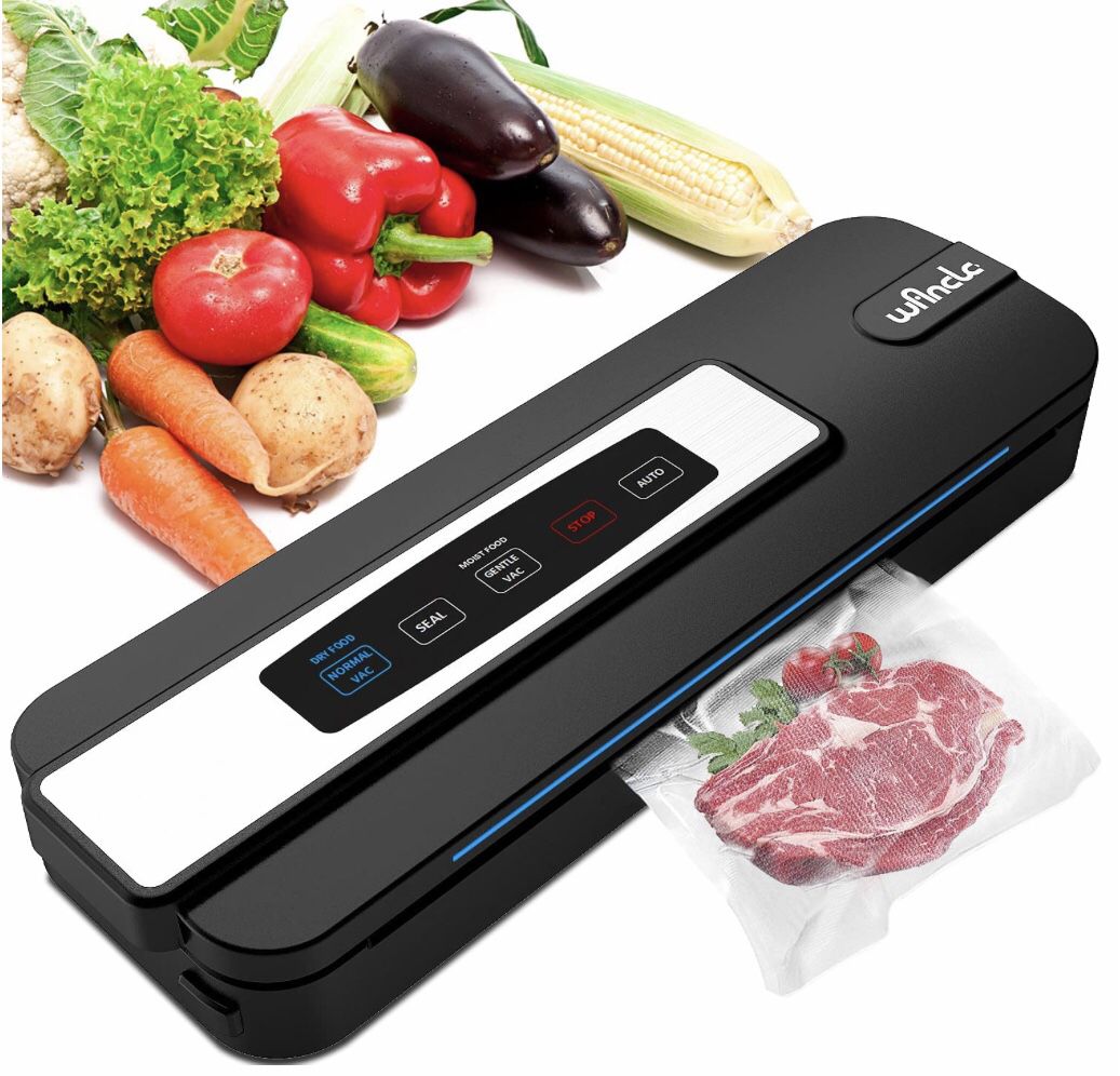NEW IN BOX   Wancle Vacuum Sealer Machine, Automatic Vacuum Sealers, Led Indicator Lights, Dry & Moist Food Modes, Easy to Clean, Black