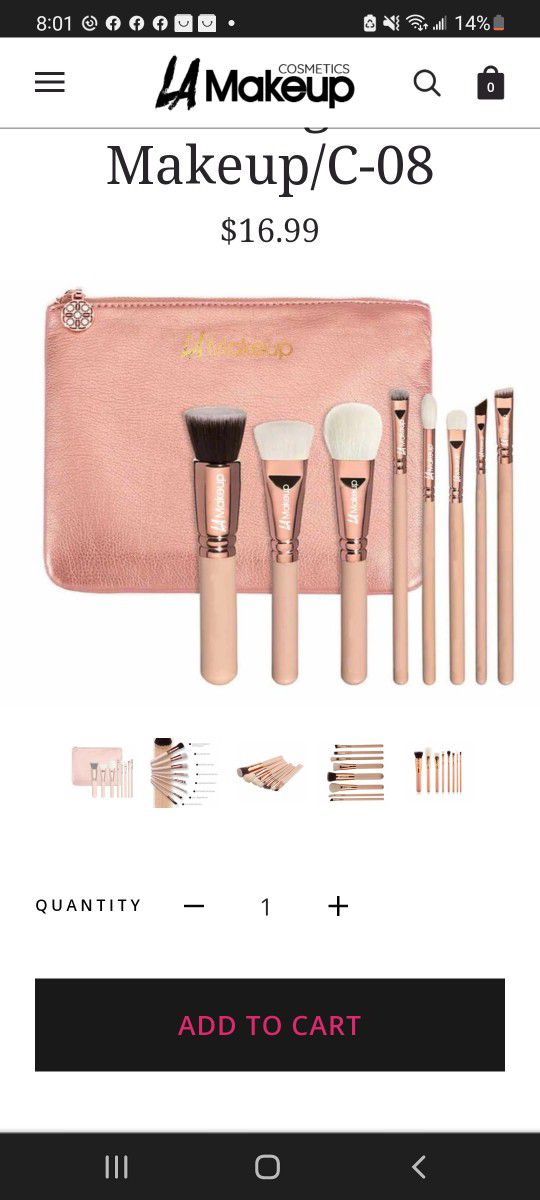 8pcs Makeup Brush Set With Cosmtic Bag