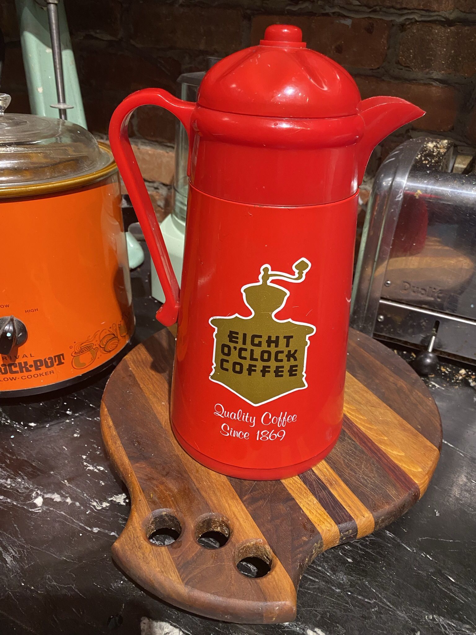 Red Eight O Clock Coffee Carafe