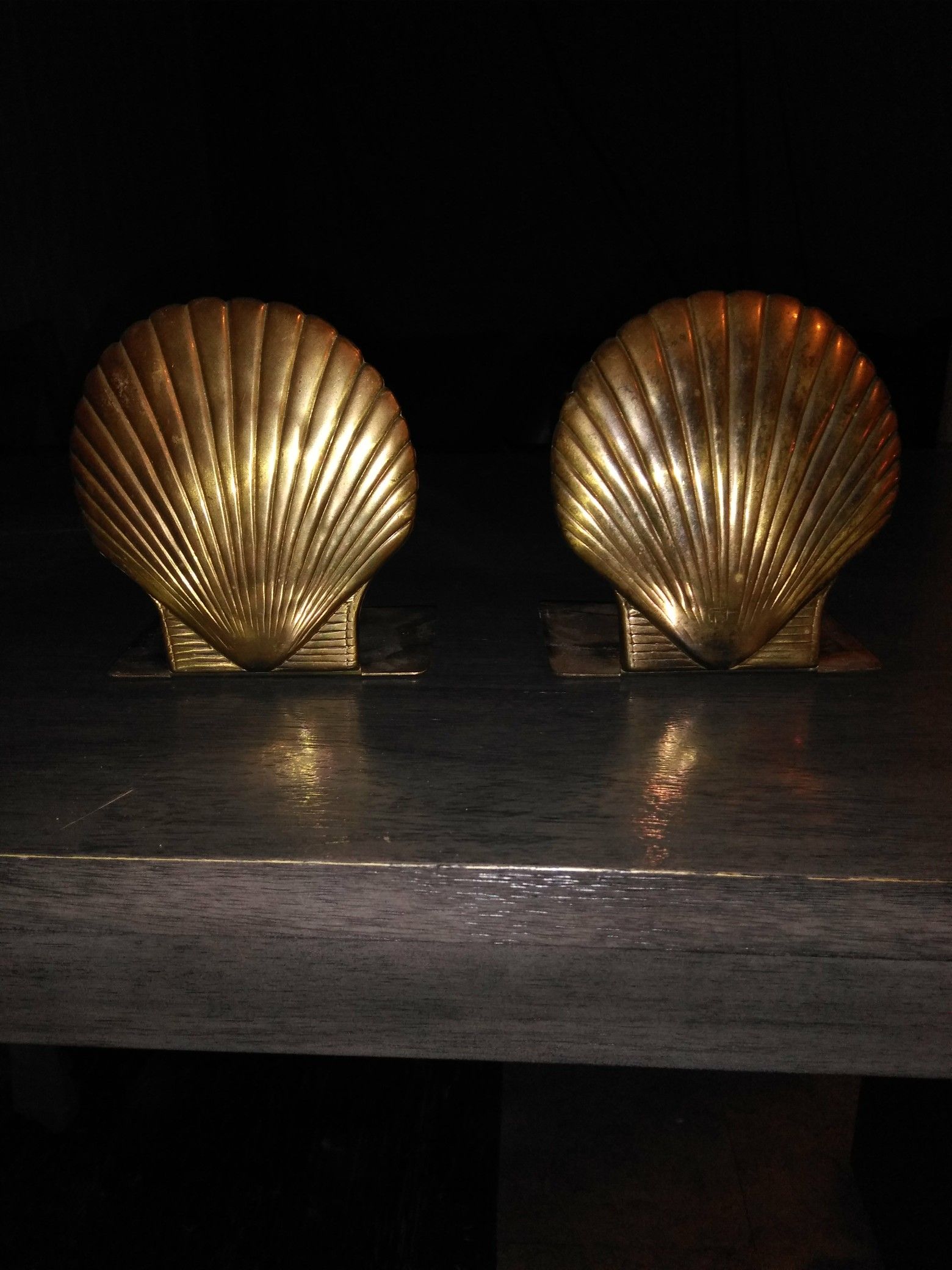 Vintage brass book ends