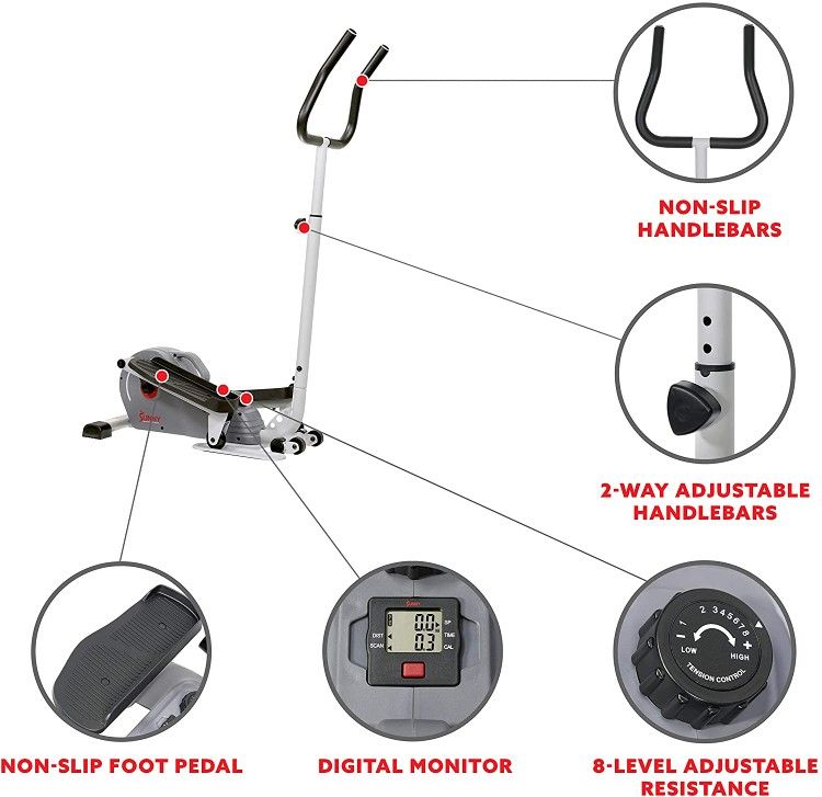 Standing Portable Elliptical Machine with Handle Bar