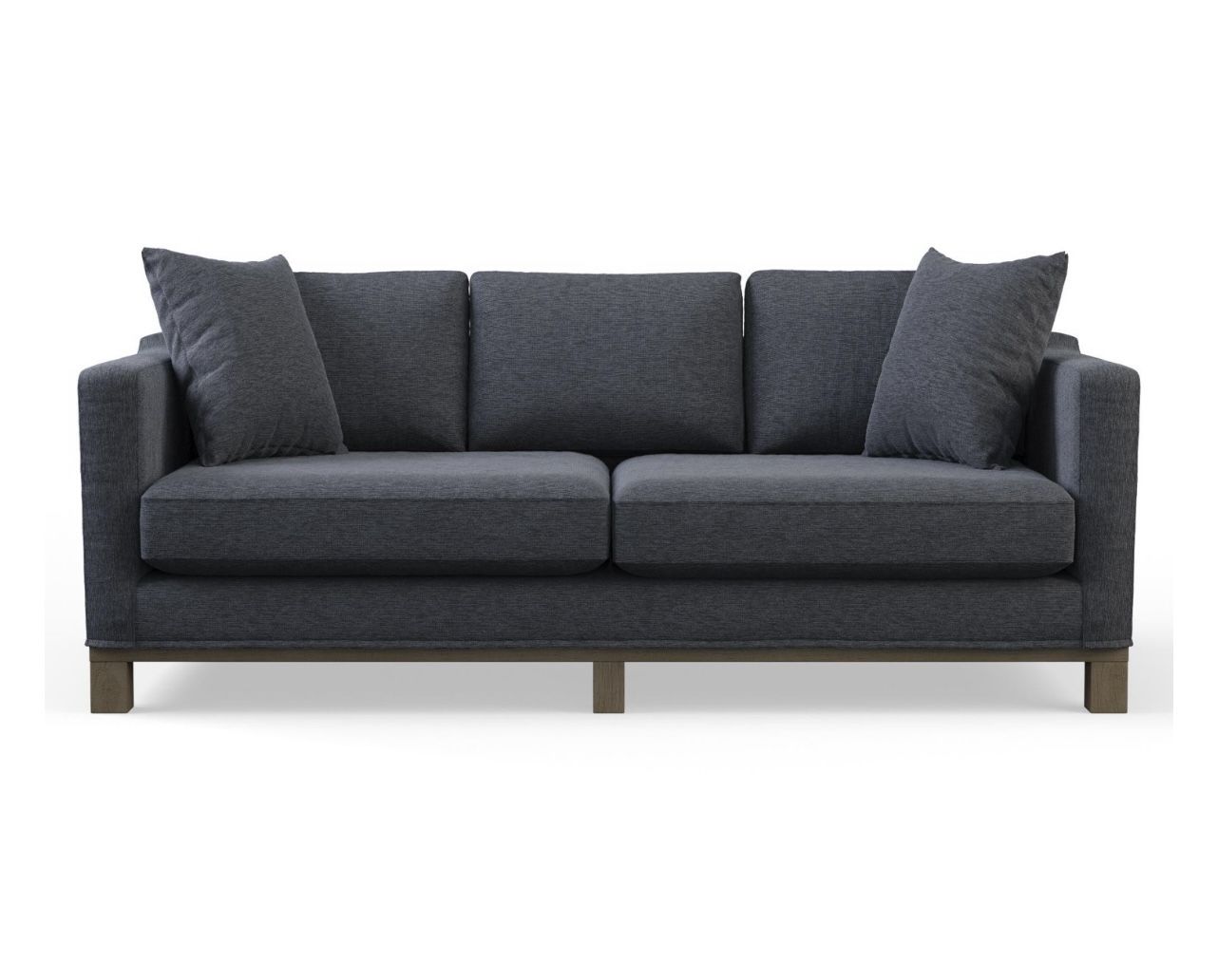 85” Kay Two Cushion Track Arm Sofa With Wood Base