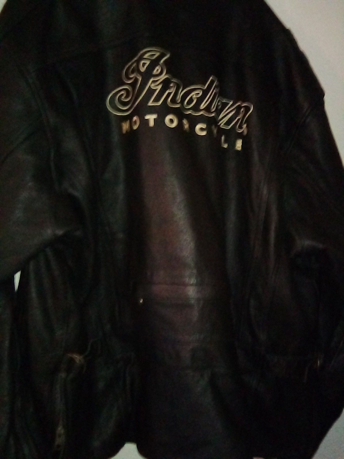 2X black leather Indian motorcycle jacket