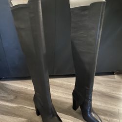 Aldo Women's Antella Riding Boot, Black Leather, Size 7 Thumbnail