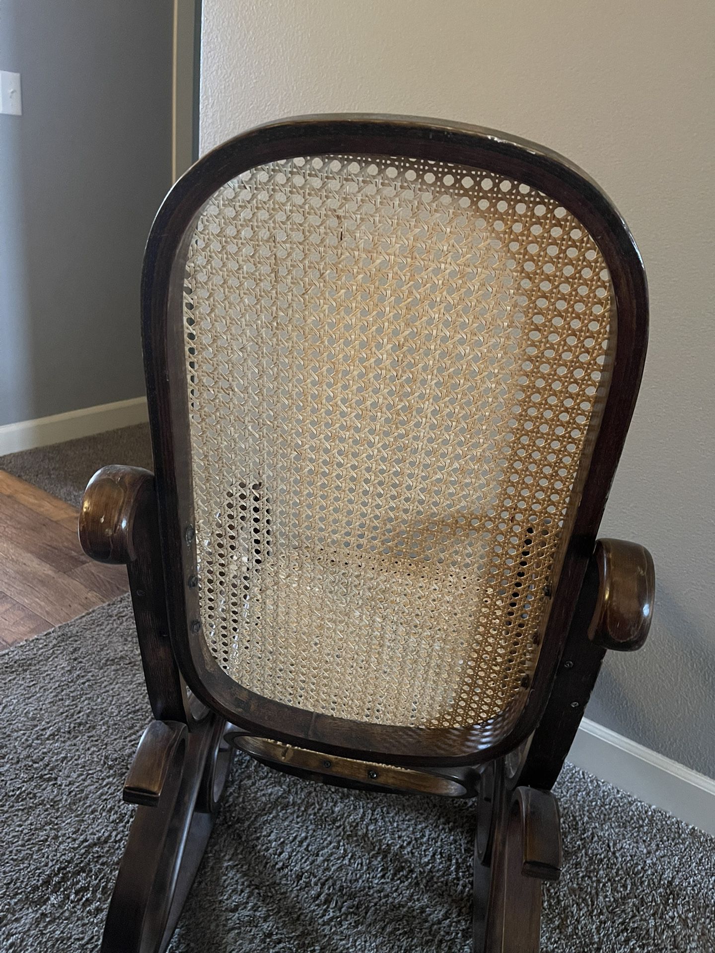 Antique Cane Style Rocking Chair 