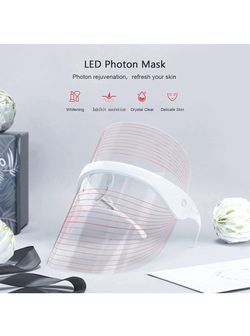 Led Face Mask Light Therapy, 3 Colors Light Therapy Facial Photon Beauty Device for Facial Rejuvenation, Anti-Aging Thumbnail