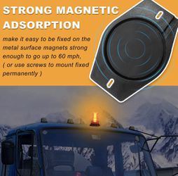 NEW! LED Strobe Light, 12V-24V Warning Emergency Safety Flashing Beacon Lights with Magnetic and 16.4 ft Straight Cord Vehicle Forklift Truck Tractor Thumbnail