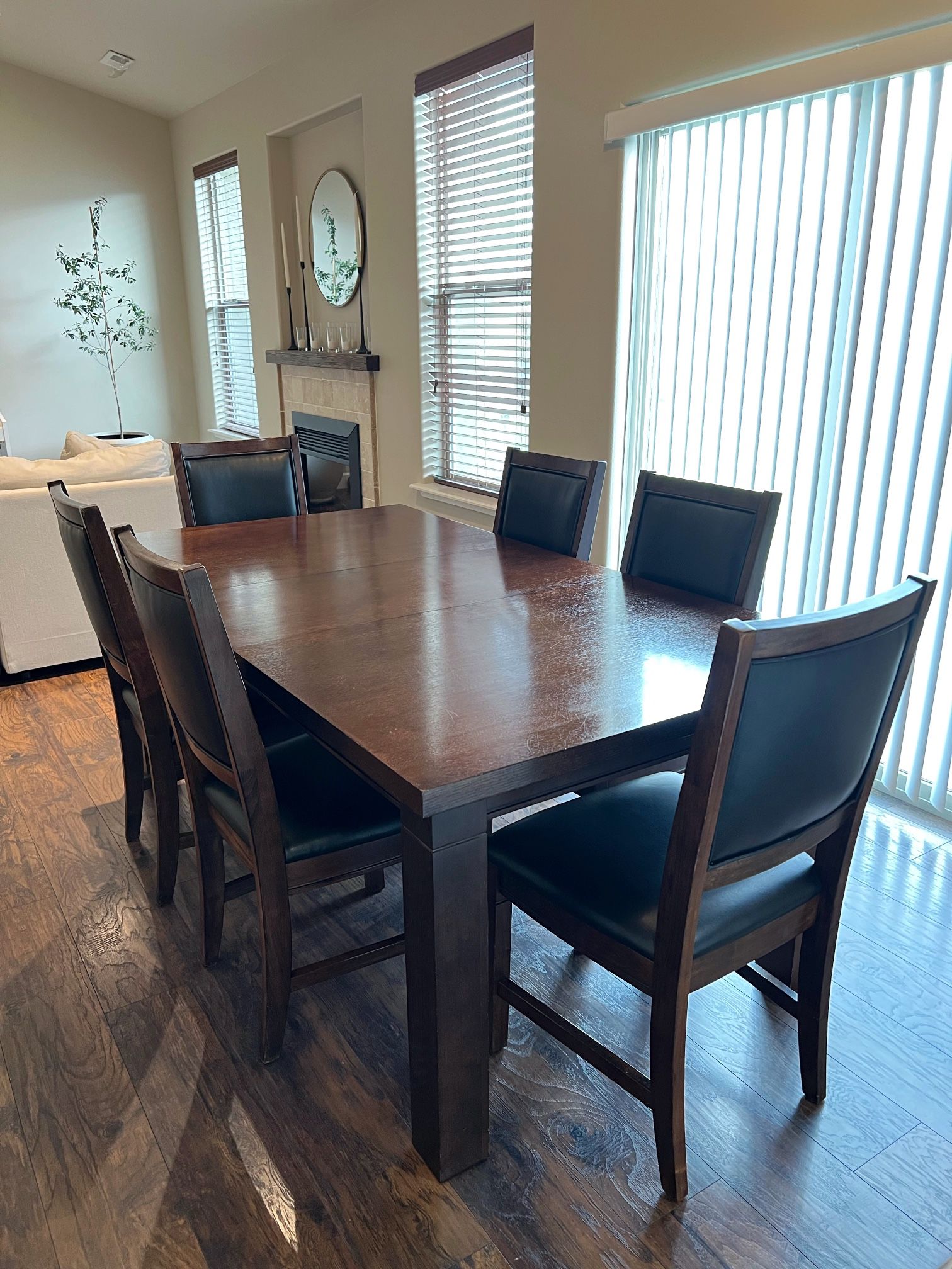 Solid Wood Dining Table With Chairs 