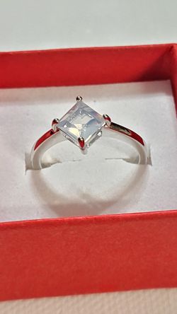 Shipping only! Princess cut Moonstone work Ring size 7 Thumbnail