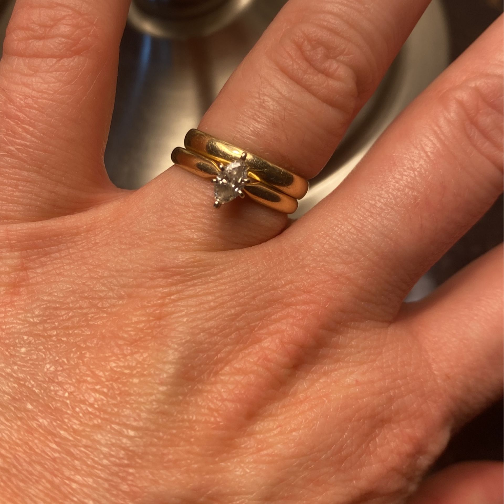 14k Simple Beautiful Gold Wedding Set