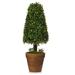 16 inch Artificial Boxwood Mini Square Topiary in Pot Thumbnail