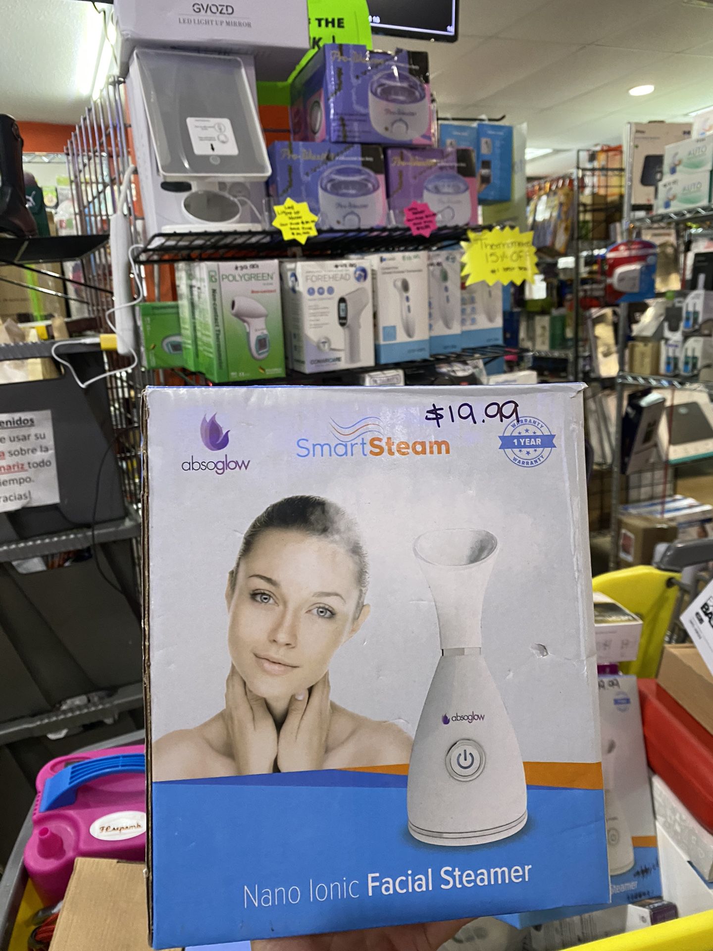 Absoglow 3-in-1 Patented Original Large Nano Ionic Facial Steamer