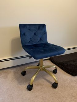 Royal Blue Chair With Gold Accents Thumbnail