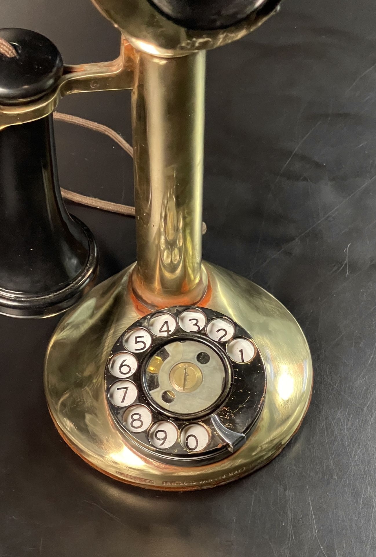 Antique 1913 American Bell Brass and Bakelite Candlestick Phone WORKS