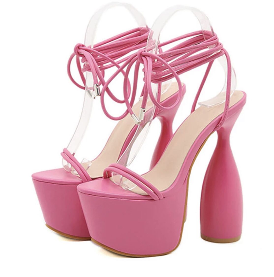 Summer Sexy Lace Up Heel Peep Toe Shoes