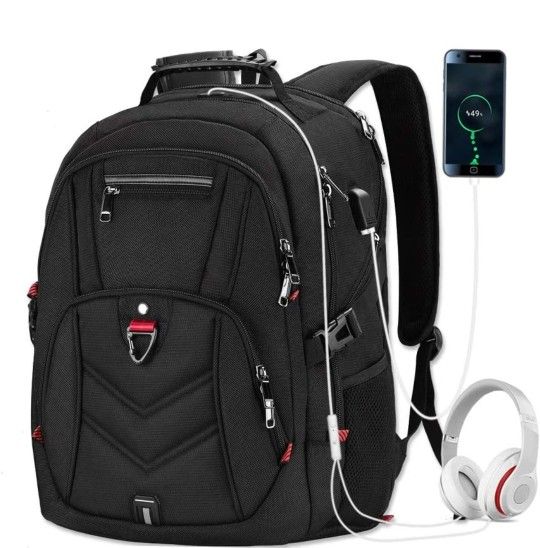Laptop Backpack 17 Inch Business Travel Backpacks for Men Women Extra Large Waterproof TSA Anti Theft College Bookbags with USB Charging Port 17.3 Gam