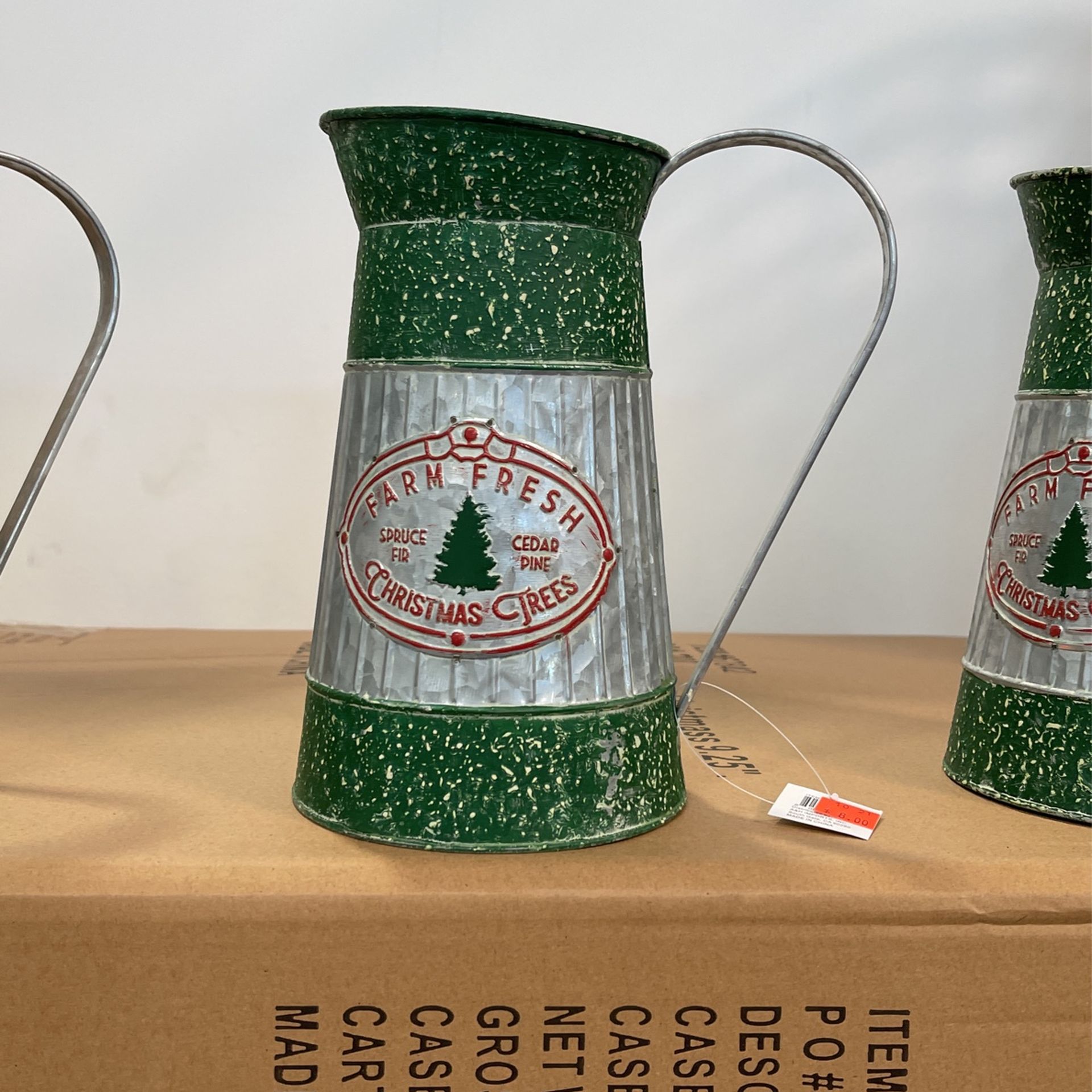 Pitcher Vintage Christmas 9.25”