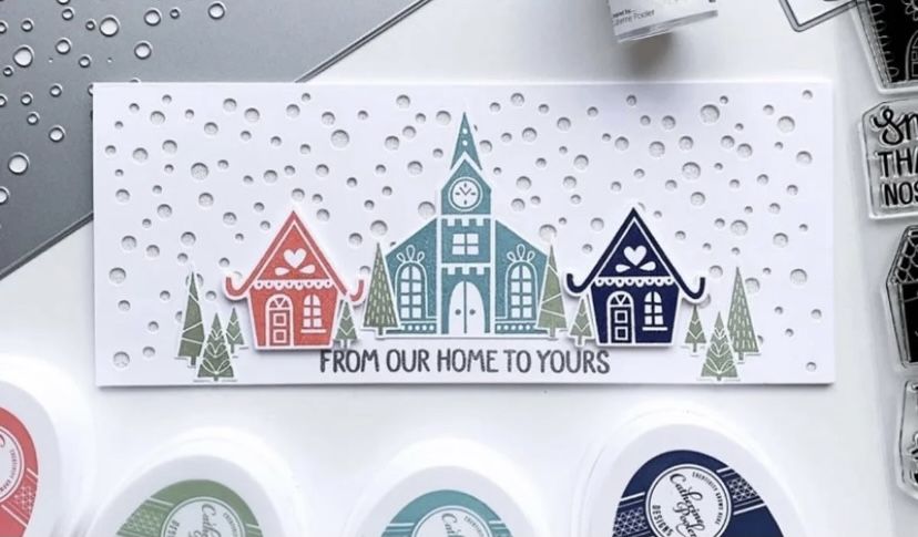 LARGE Snow Card Front Plate Die & Embossing