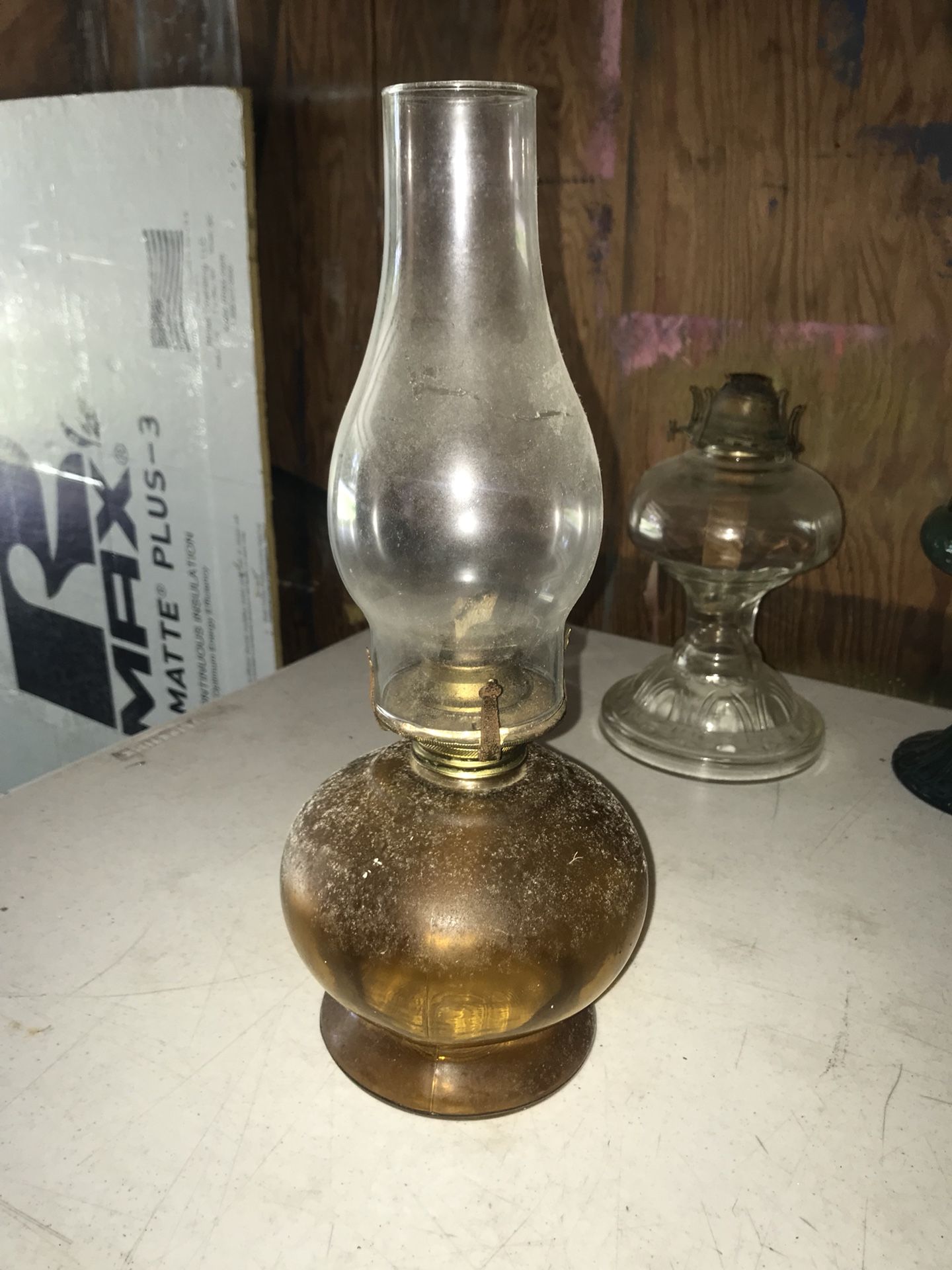 Vintage hurricane lamp