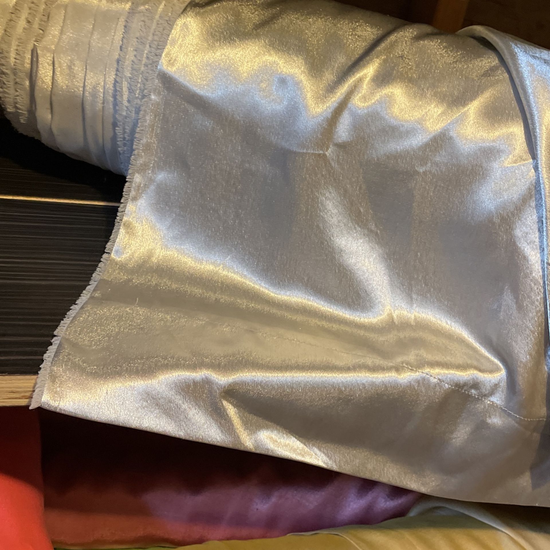 Silver Satin Curtains Wedding Background