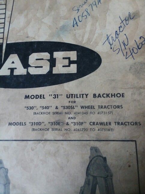 Case Backhoe Model31 Manual