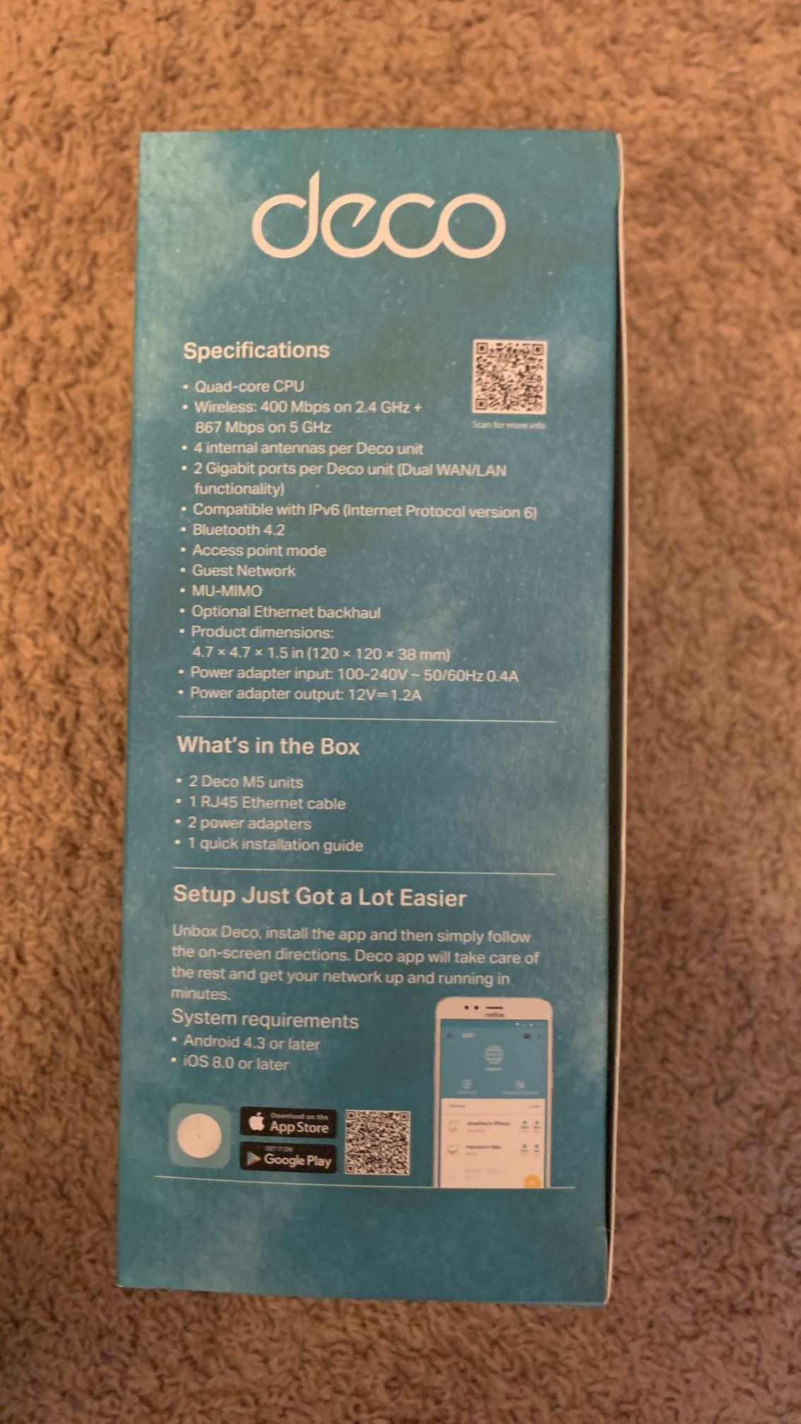 TP-Link Deco Mesh WiFi Router (Deco M5) Dual Band Gigabit Wireless Router, Quad-core CPU, MU-MIMO, HomeCare, Parental Control, Up to 3800 sq. ft. Cove