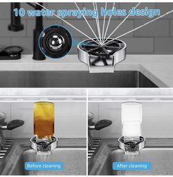 Automatic Glass Rinser 10 Water Spraying Holes Bar Coffee Cup Cleaner Kitchen Sink Washer Baby Bottle Cleaner Accessories Thumbnail