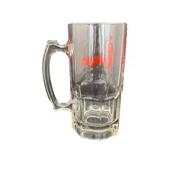 8” Slim Jim Brand Beef Jerky Beer Mug, Vintage Glassware.  Thumbnail