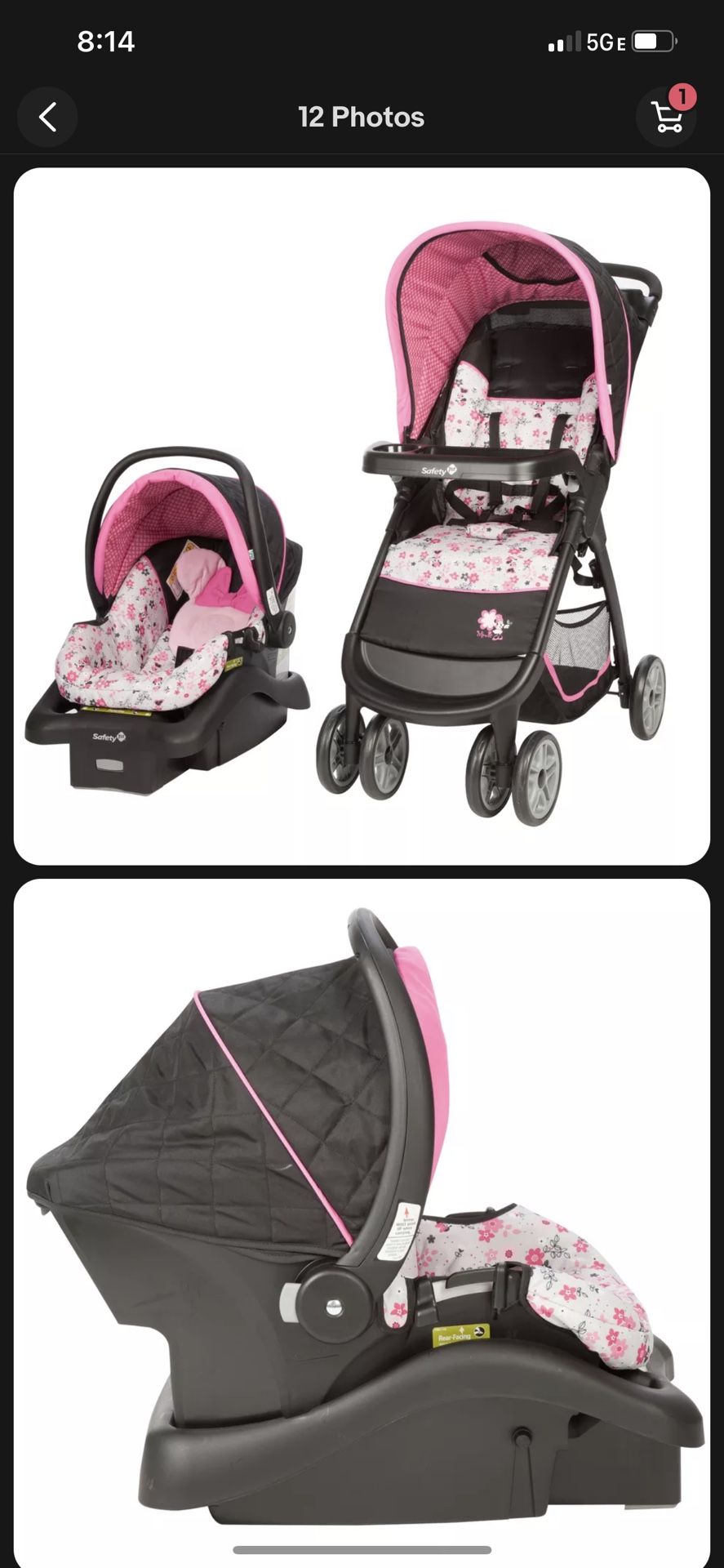 Minnie Mouse Car Seat And Stroller
