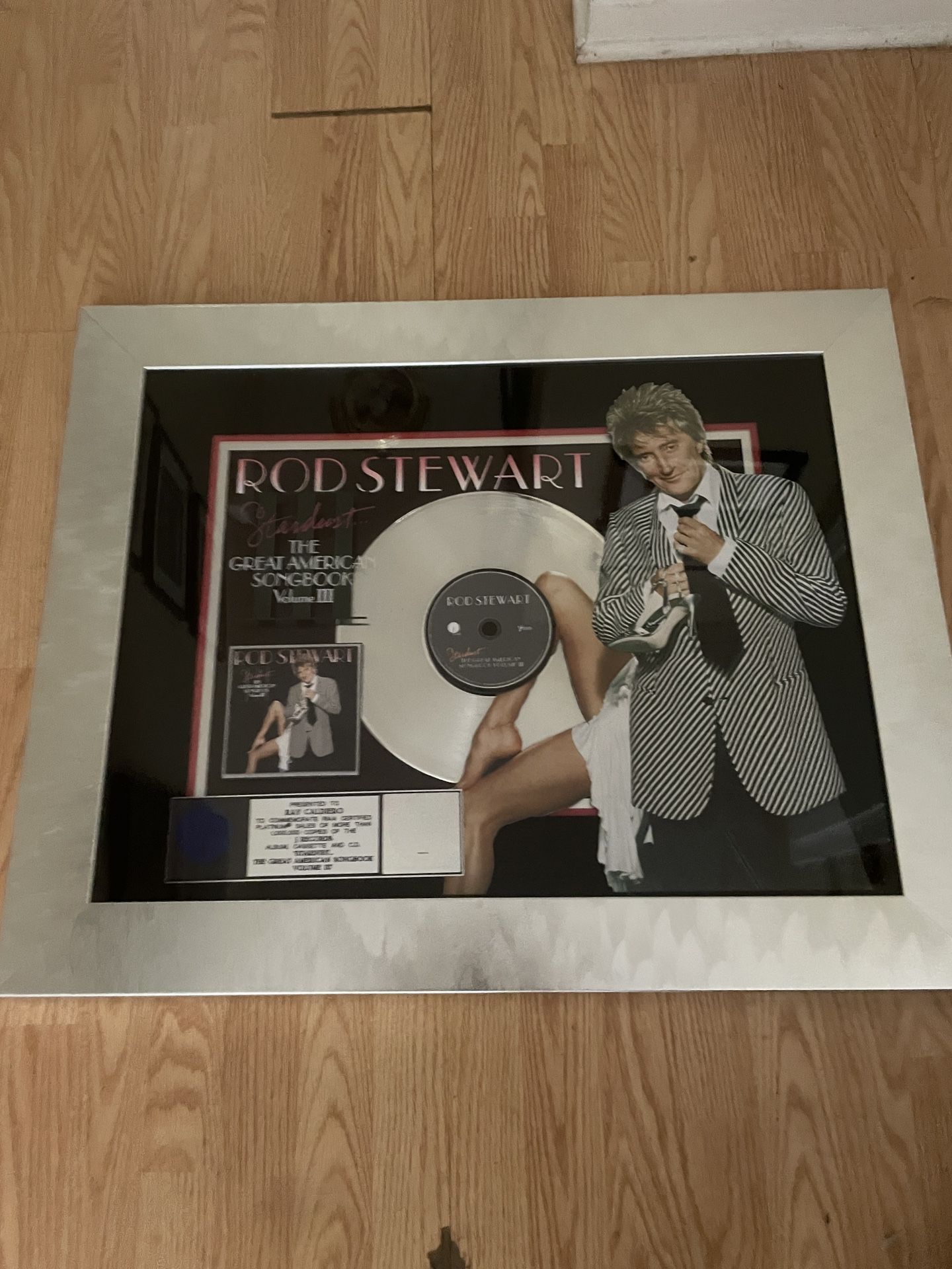 Rod Stewart RIAA award Platinum Record 