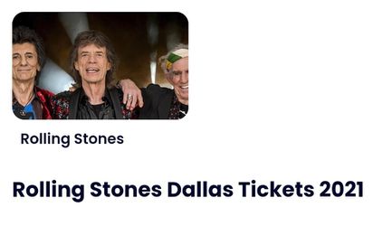 Rolling Stones  (Dallas) Concert Tickets 11/2/21 Thumbnail