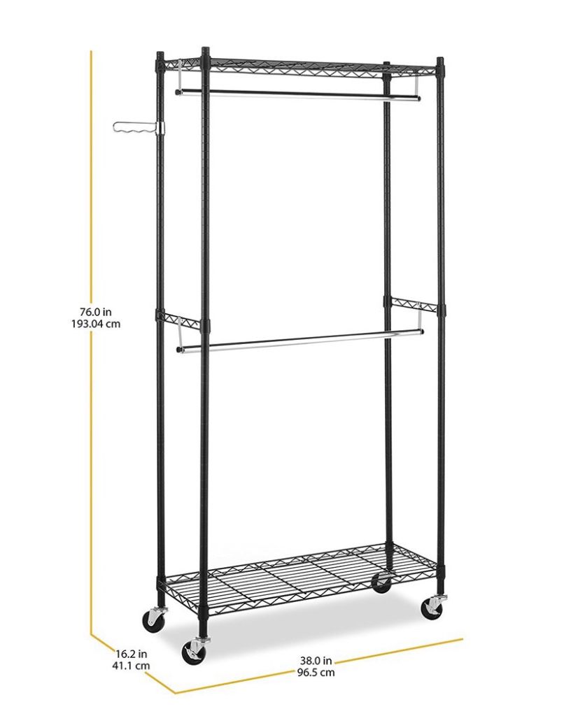 Clothes rack organizer garment rack shelving unit hanging adjustable hanger home closets shelf organizer