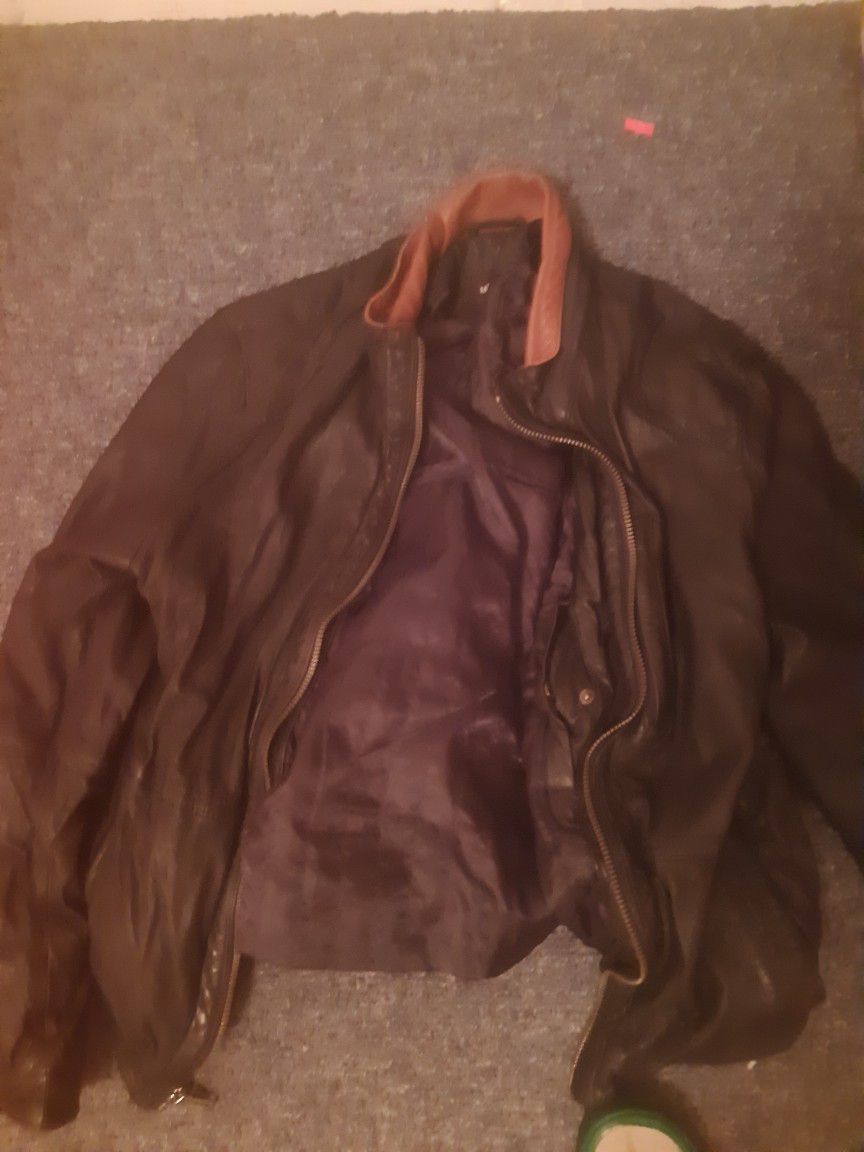 Micheal Kors Leather Jacket Used But Like New 