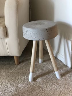 Unique Handmade industrial-looking concrete stool Thumbnail