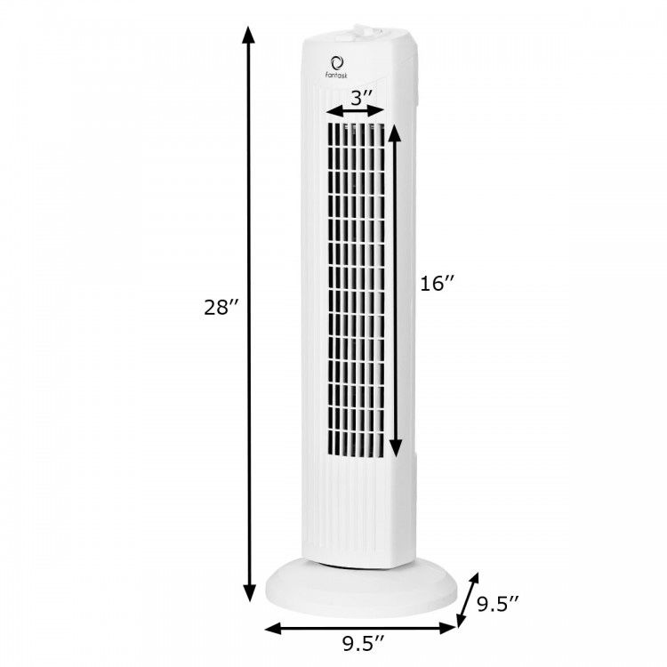 600U24 // 35W 28" Quiet Bladeless Oscillating Tower Fan