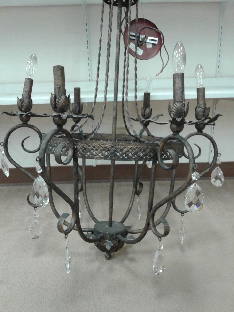 Elegant 6 light Crystal accent chandelier