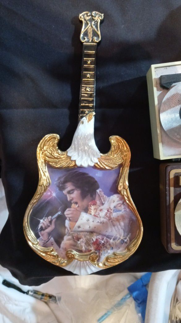 Elvis Presley Music Boxes and Elvis Presley Collector's Glass Plate