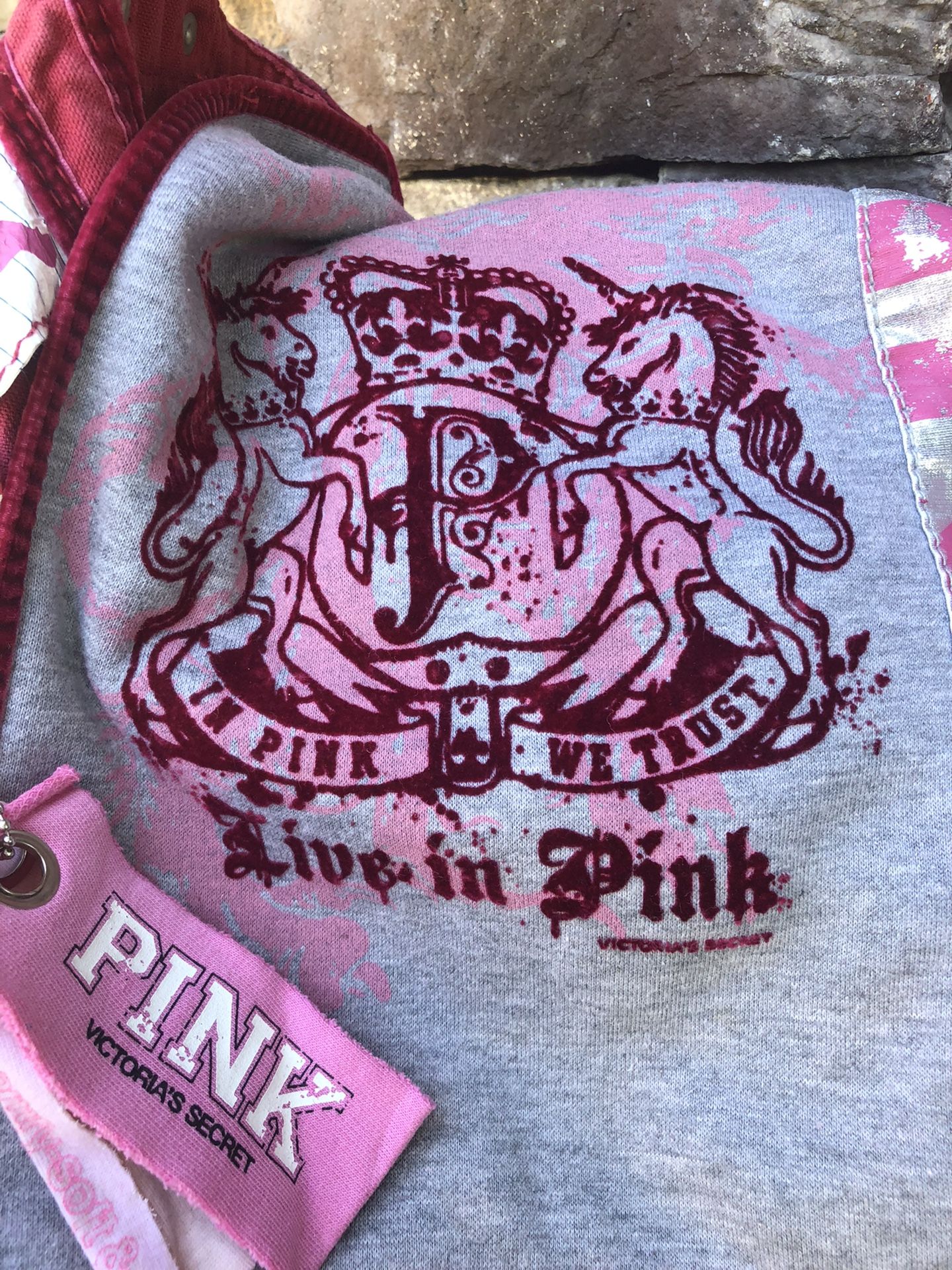 Victoria’s Secret Love PINK & Rock N’ Roll Large Crossbody Shoulder Duffle Bag