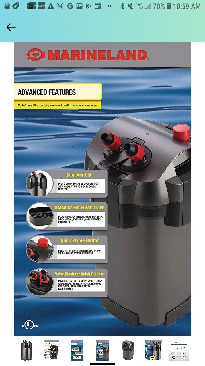 Marineland Magniflow Canister Filter for Aquariums, Fast Maintenance