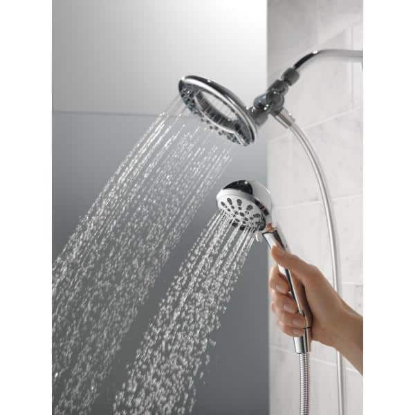 In2ition Two-in-One 4-Spray 6.1 in. Dual Wall Mount Fixed and Handheld Shower Head New