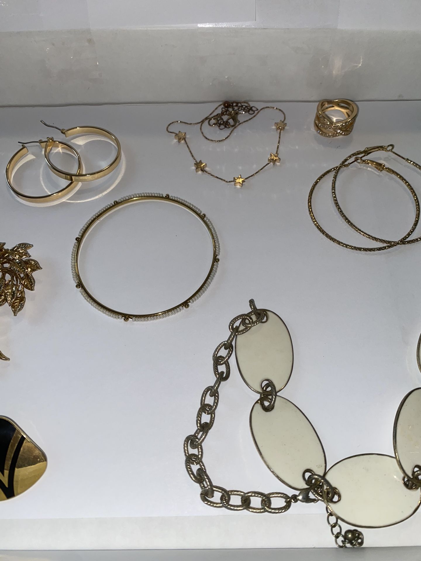 Vintage - Now - Gold Tone - 1+ lb Jewelry Bag - 10 Pieces Mixed
