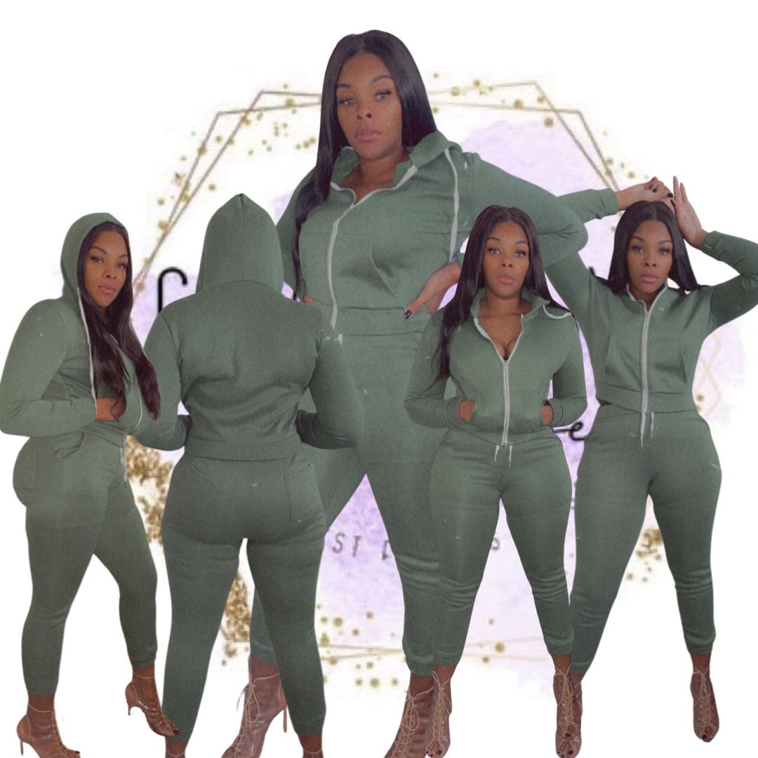 Green Sweatsuit | Women Two Piece | Outfit