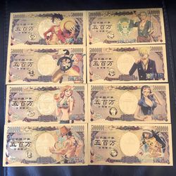 8x One Piece Anime Gold Foil Cards Thumbnail