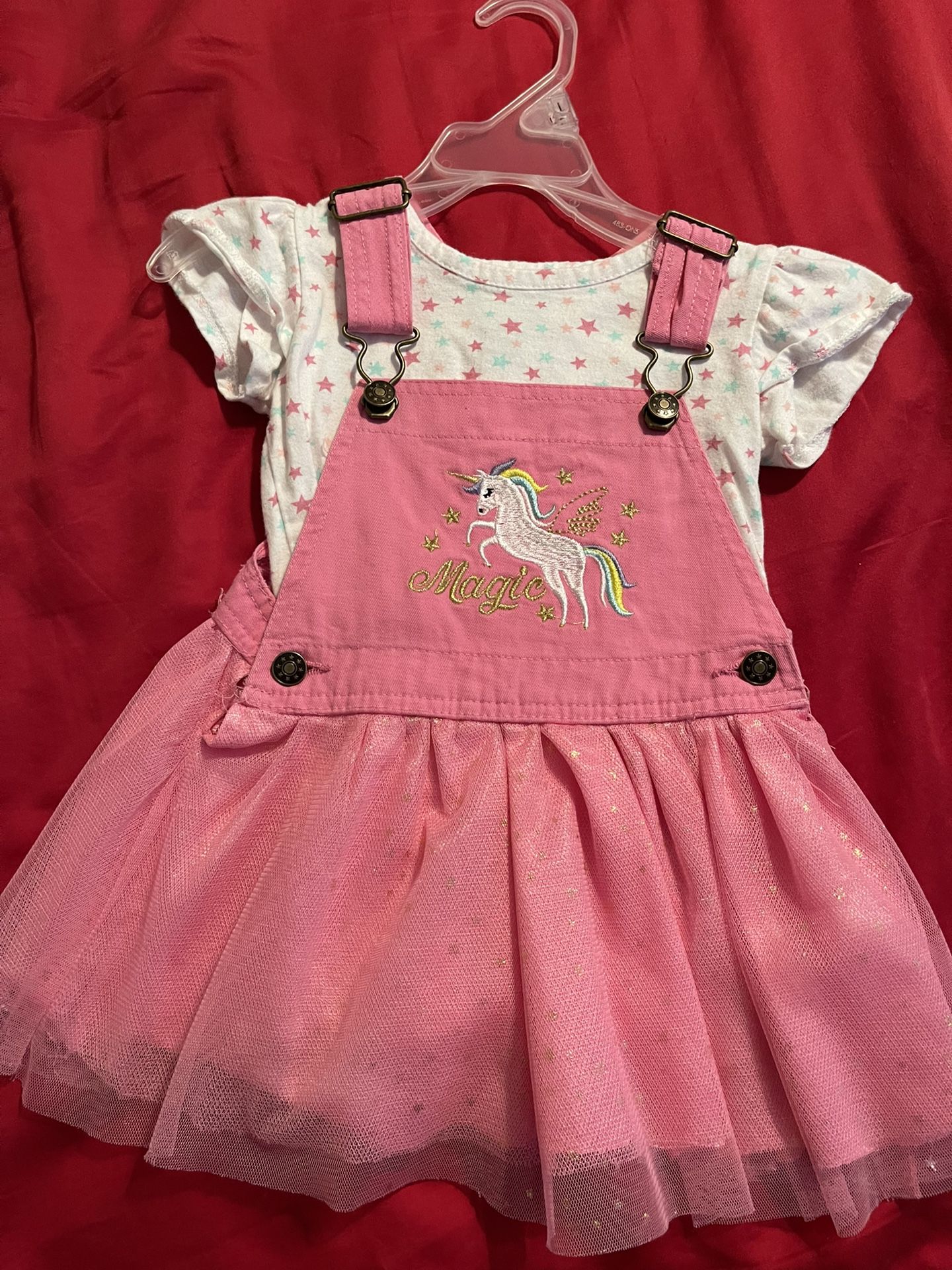 Pink Unicorn Overall Dress For Toddler