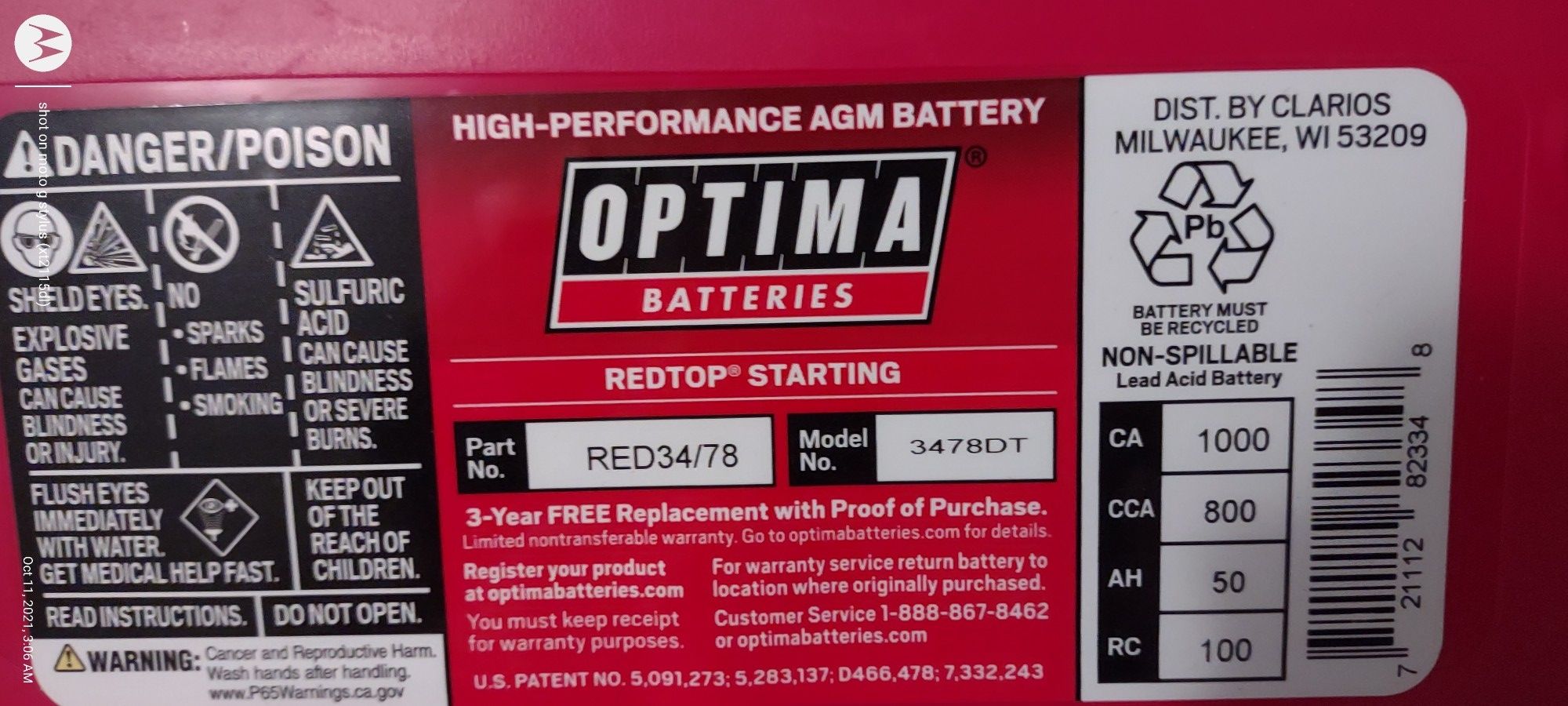 Optima Red Top