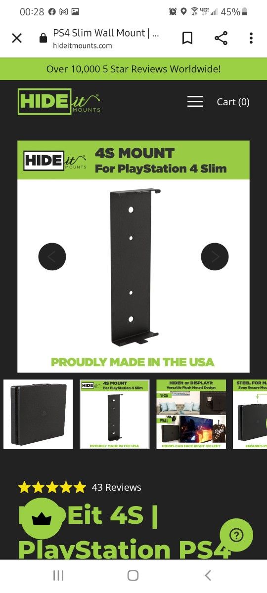 HIDEit PS4 Wallmount.