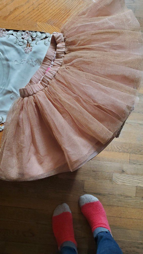 Girls Tutu Peach with shimmer - size 5T