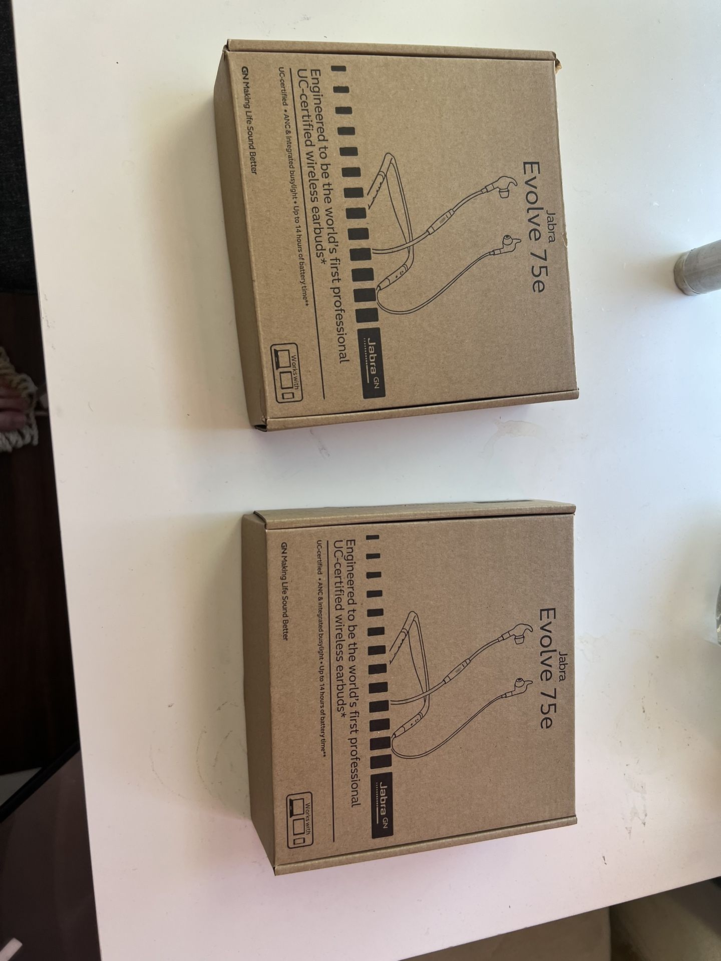 (2) BRAND NEW Jabra 75e UC certified Wireless Earbuds