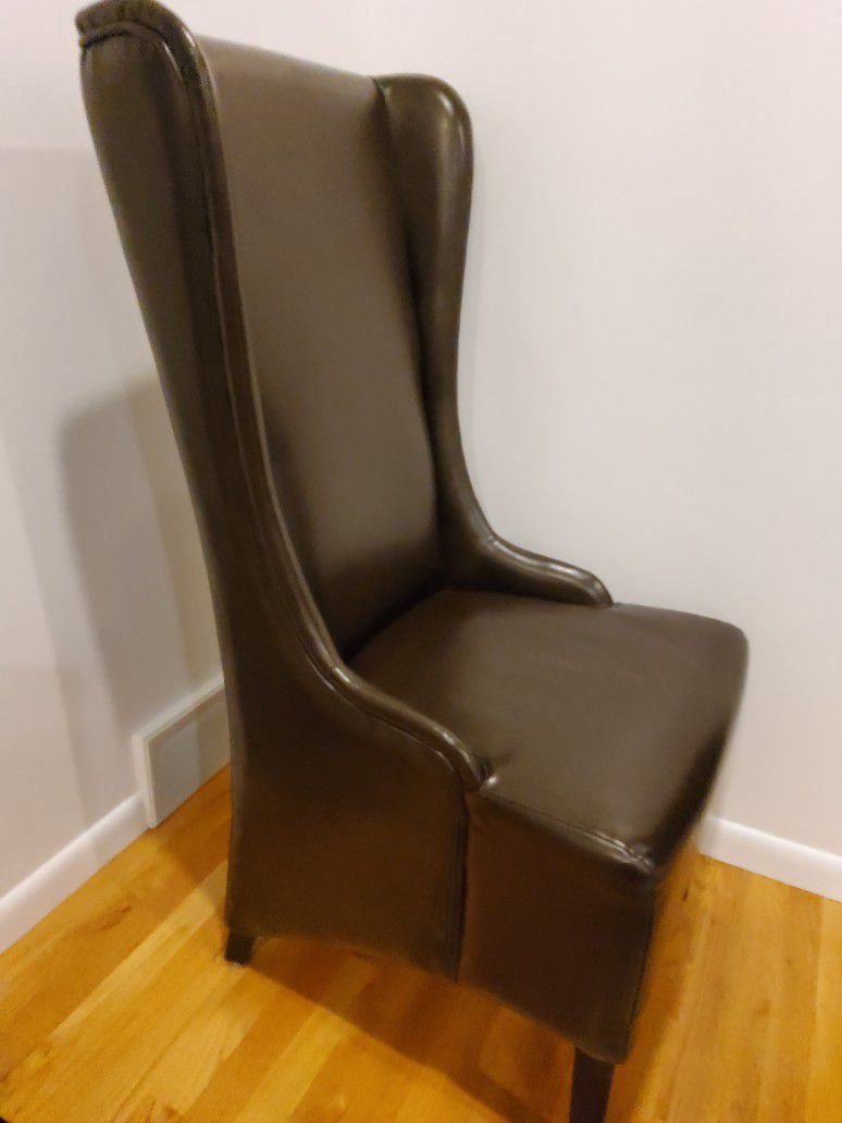 Leather Brown Wing Chair