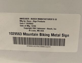 Busch Light Beer Mountain Biking metal sign Thumbnail